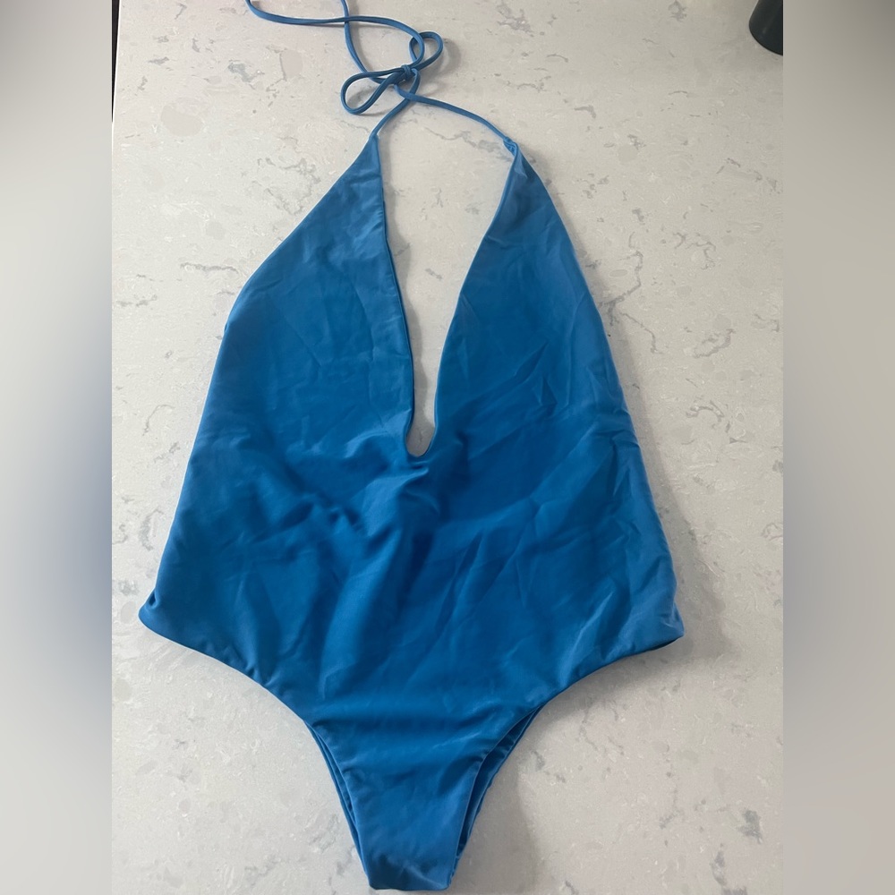 Mikoh one piece halter, size large, blue, very gently used